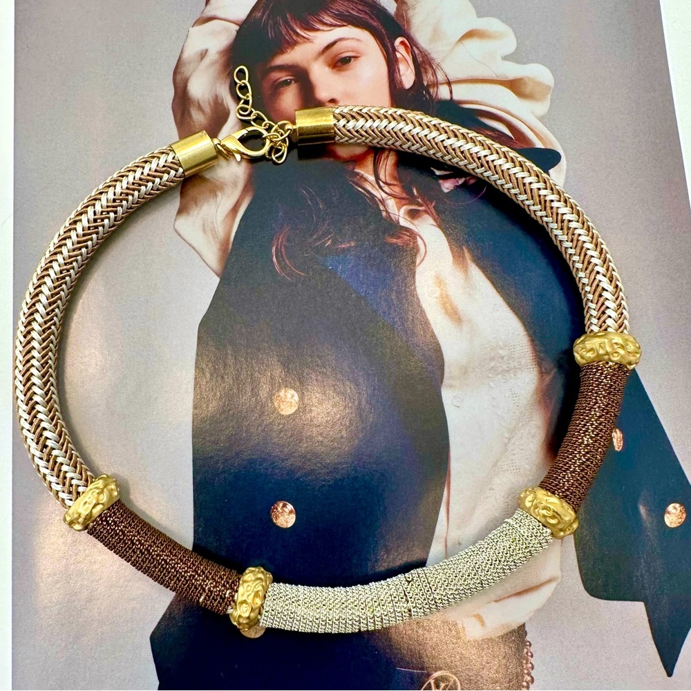 🔥BUY OR FREE WITH $100. Purchase.  Rope Necklace with Brushed Gold